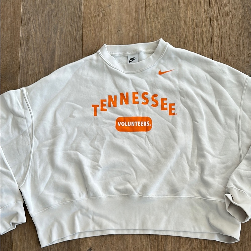 Nike White and Orange Tennessee Sweatshirt